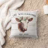 ファームハウスハイランドカウファミリー名 クッション (ブランケット)