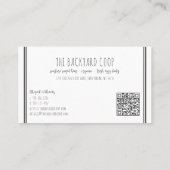 ファームハウスバックヤードチキンエッグQRコード 名刺 (裏面)