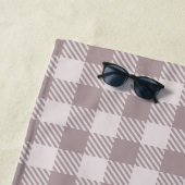 ファームハウスバッファローチェックプレイドベージュモノグラム ビーチタオル (インサイチュ)