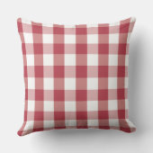 ファームハウスバッファローチェックプレイド赤白アクセント クッション (裏面)
