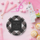 ファームハウスバッファロープレイドチェック結婚ズディナー ペーパープレート (パーティー)