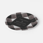 ファームハウスバッファロープレイドチェック結婚ズディナー ペーパープレート (アングル)