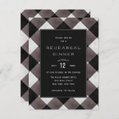 ファームハウスバッファロープレイド結婚のリハーサルディナー インビテーションポストカード (正面/裏面)