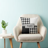 ファームハウスバッファロープレイド クッション (椅子)