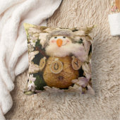 ファームハウスバ素朴ラップ雪だるまポインセティアホリデイ クッション (ブランケット)