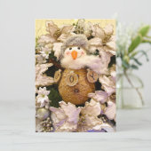 ファームハウスバ素朴ラップ雪だるまポインセティアホリデイ シーズンカード (スタンド正面)