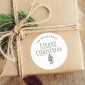 ファームハウスパインクリスマスツリーギフト ラウンドシール