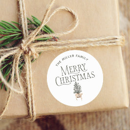 ファームハウスパインクリスマスツリーギフト ラウンドシール