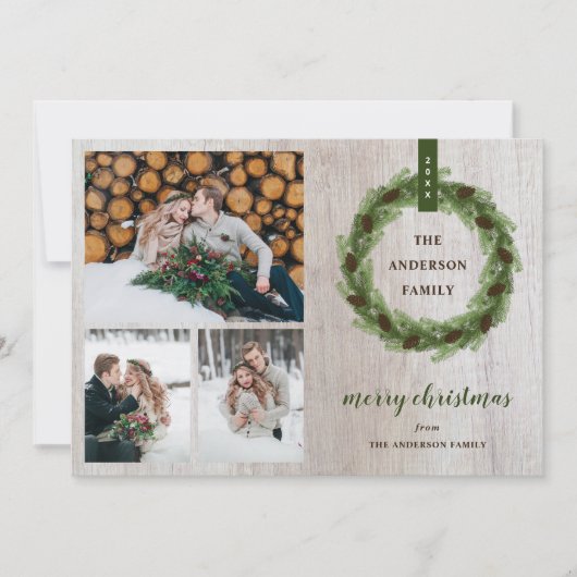 ファームハウスパインリースメリークリスマス3写真 シーズンカード (正面)