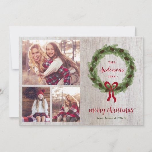 ファームハウスパインリースメリークリスマス3写真 シーズンカード (正面)