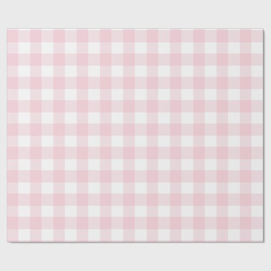 ファームハウスパステルピンクバッファローチェックプレイドギフト ラッピングペーパー (フラット)