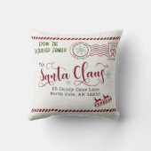 ファームハウスパーソナライズされたクリスマスサンタレターキュート クッション (裏面)