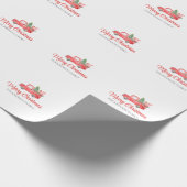 ファームハウスパーソナライズされたクリスマストラックファミリー名 ラッピングペーパー (角)