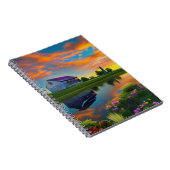 ファームハウスパープルルーフポンドアットサンライズ ノートブック (右側)