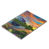 ファームハウスパープルルーフポンドアットサンライズ ノートブック (左側)