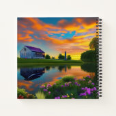 ファームハウスパープルルーフポンドアットサンライズ ノートブック (裏面)