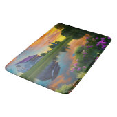 ファームハウスパープルルーフポンドアットサンライズ バスマット (アングル)