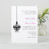 ファームハウスビクトリアンシャンデリアダマスウェディング 招待状 (スタンド正面)