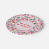 ファームハウスピクニックスイカハートピンクギンガム ペーパープレート (アングル)