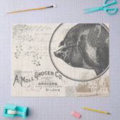 ファームハウスピグデコペティッシュペーパーギフトラップ 薄葉紙 (クラフト)