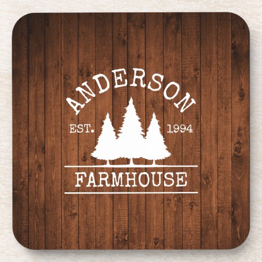 ファームハウスファミリーネーム素朴ウッドフォレスト コースター (正面)