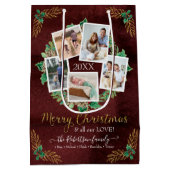 ファームハウスファミリーフォトメリークリスマスリースウッド ミディアムペーパーバッグ (裏面)