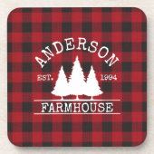 ファームハウスファミリー名レッドバッファロープレイド コースター (正面)