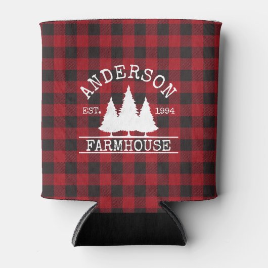 ファームハウスファミリー名レッドバッファロープレイド 缶クーラー (正面)