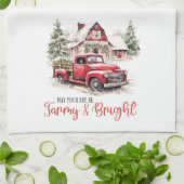 ファームハウスファーミー&ブライトカントリークリスマス キッチンタオル (折り畳み)