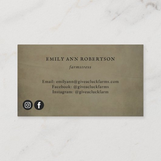 ファームハウスファームフレッシュエッグスカントリー 名刺 (裏面)