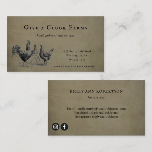 ファームハウスファームフレッシュエッグスカントリー 名刺 (正面/裏面)