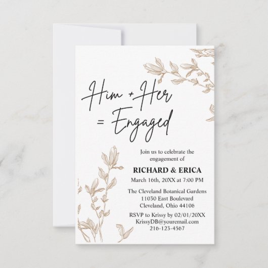 ファームハウスフィールズ婚約発表 招待状 (正面)