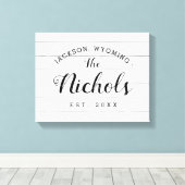 ファームハウスフェイクシープラップファミリーモノグラムキャンバスサイン キャンバスプリント (インサイチュ (ウッドフロア))