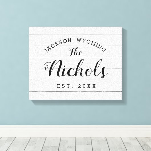 ファームハウスフェイクシープラップファミリーモノグラムキャンバスサイン キャンバスプリント (インサイチュ (ウッドフロア))