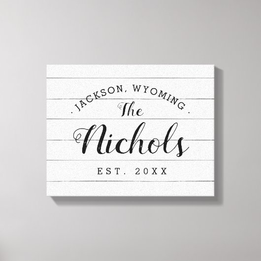 ファームハウスフェイクシープラップファミリーモノグラムキャンバスサイン キャンバスプリント (正面)