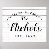 ファームハウスフェイクシープラップファミリーモノグラムサイン ポスター (正面)