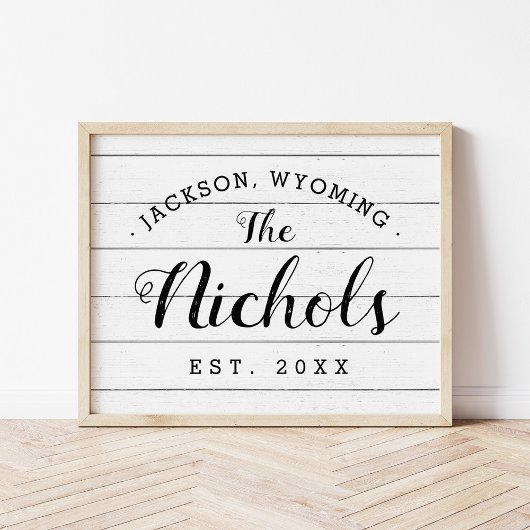 ファームハウスフェイクシープラップファミリーモノグラムサイン ポスター