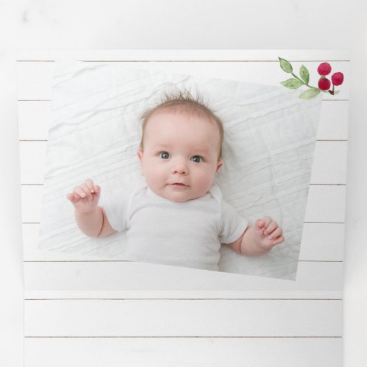 ファームハウスフォトカードシプラップ&マグノリアリース 三つ折りクリスマスカード (内部最初)