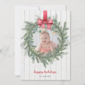 ファームハウスフォトクリスマスリースバッファローチェック シーズンカード (正面)