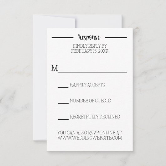 ファームハウスフォントウェディングRSVPカード 出欠カード