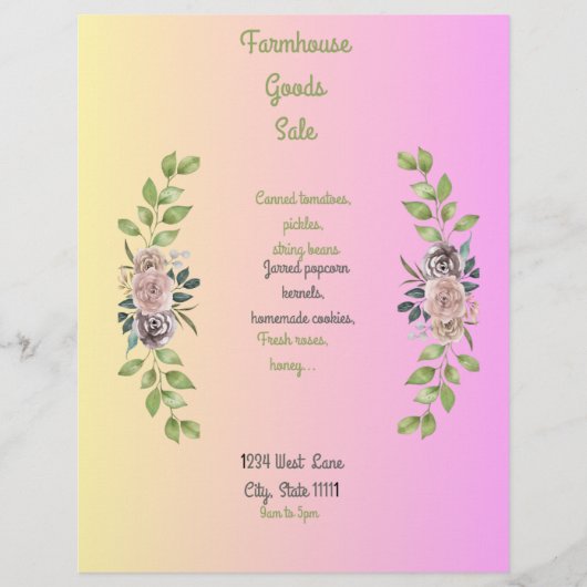 ファームハウスフライヤー チラシ (正面)