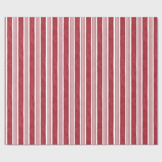 ファームハウスフランスのコテージレッドチッキングストライプギフト ラッピングペーパー (フラット)