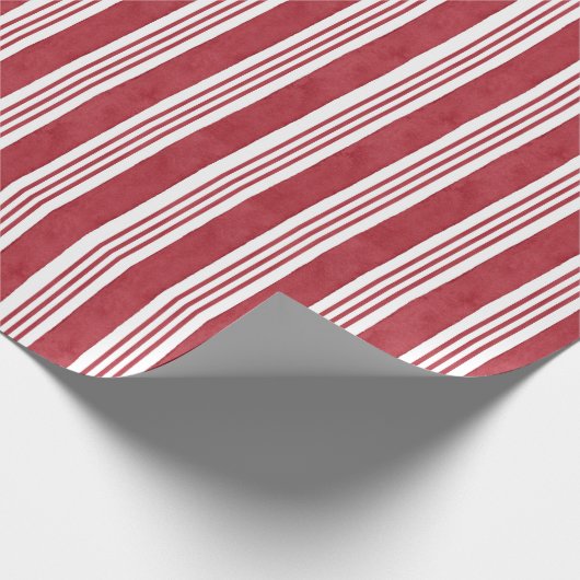 ファームハウスフランスのコテージレッドチッキングストライプギフト ラッピングペーパー (角)