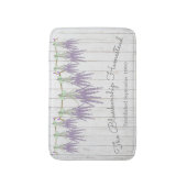 ファームハウスフランスのラベンダーバンドルグリーンボウ バスマット (正面縦)