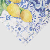 ファームハウスフランスのレモンブルーnホワイトタイルデコップページ 薄葉紙 (詳細)