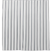 ファームハウスフランスのヴィンテージチッストライプキングBLUE GRAY シャワーカーテン (正面)