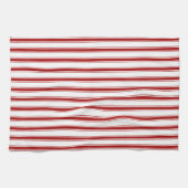 ファームハウスフランスのヴィンテージチッストライプキングRED WHITE キッチンタオル (横)
