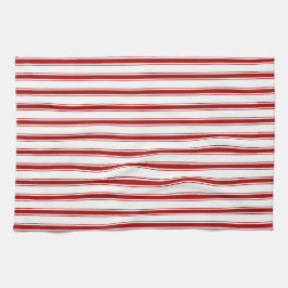 ファームハウスフランスのヴィンテージチッストライプキングRED WHITE キッチンタオル