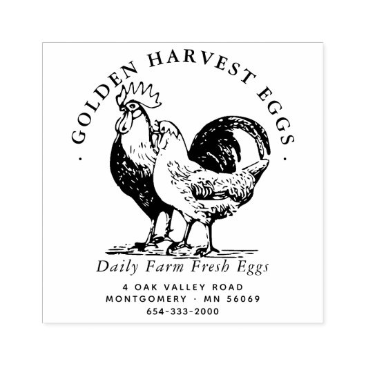 ファームハウスフレッシュオーガニックチキンエッグファーム ラバースタンプ (インプリント)