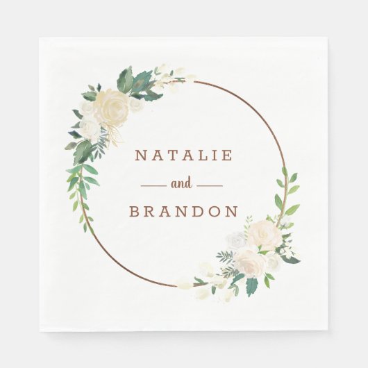 ファームハウスフレッシュカントリー素朴モノグラムディナー スタンダードランチョンナプキン (正面)